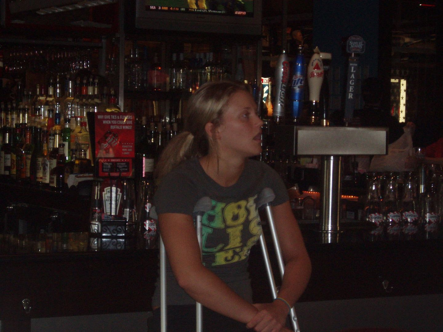 lauren with her crutches Image
